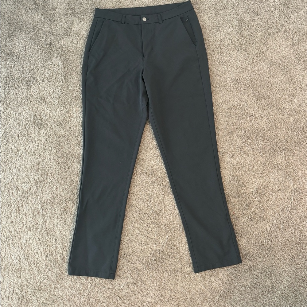 Men’s &Collar Athletic Fit Pants, 32x34, Gray